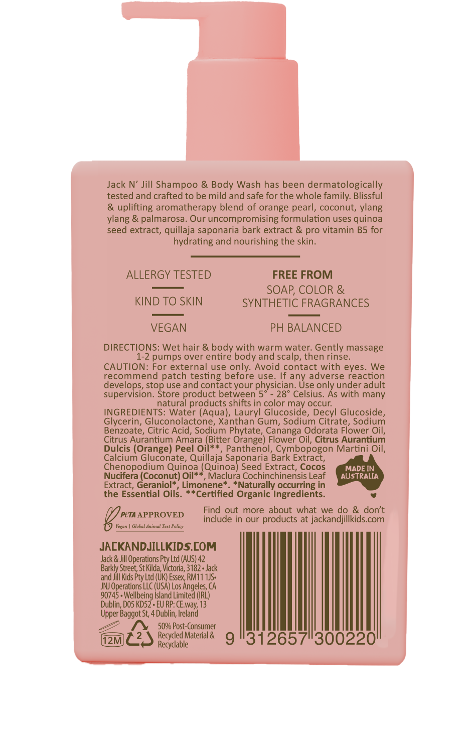 Jack N' Jill Shampoo & Body Wash - (Pink)