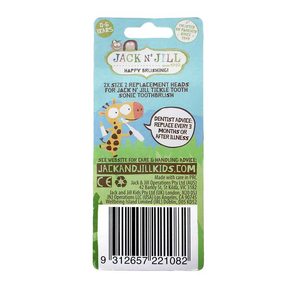 Jack N' Jill Sonic Tickle Toothbrush Replacement Head 2pk